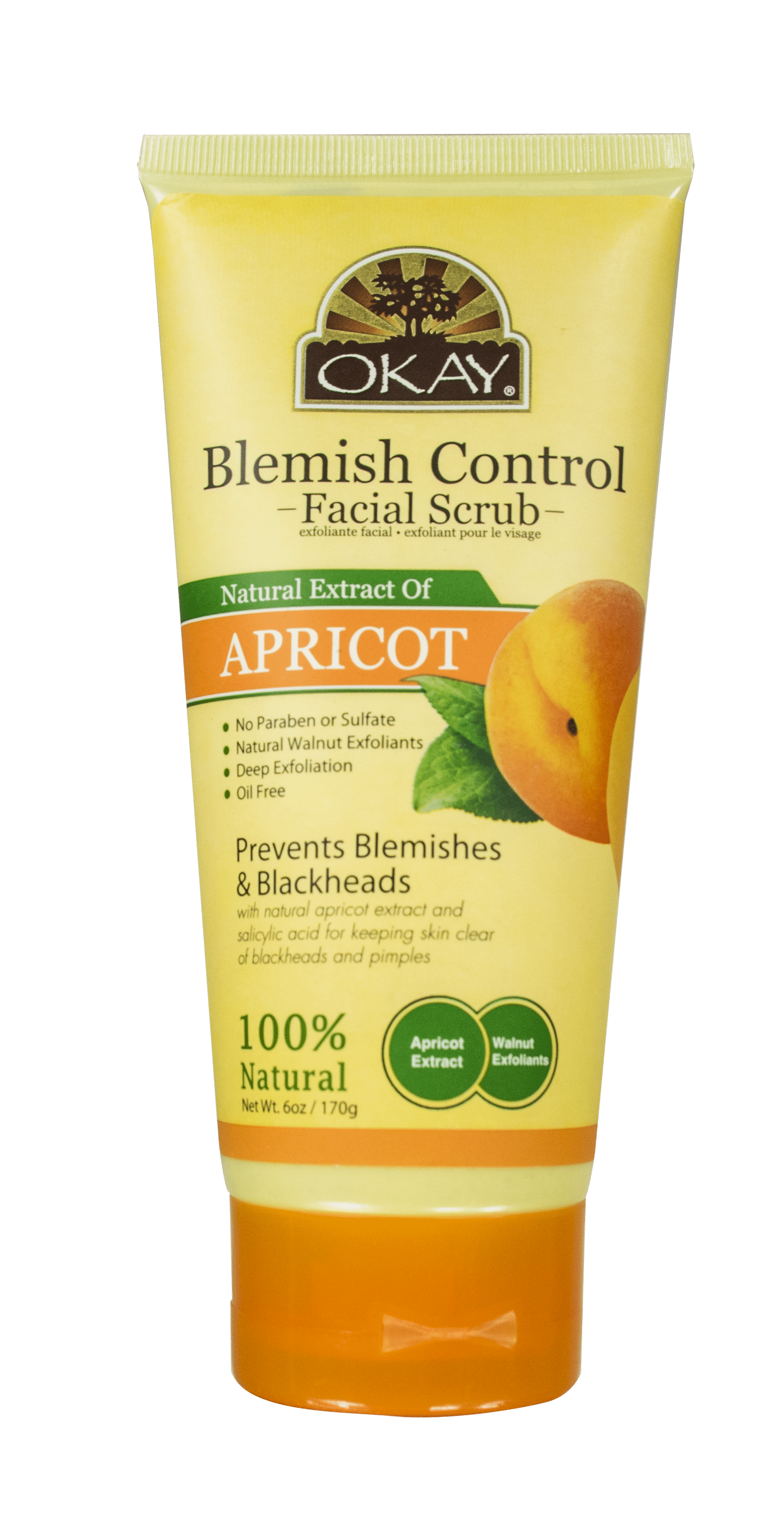 Okay Facial Scrub, Apricot, 6 Oz