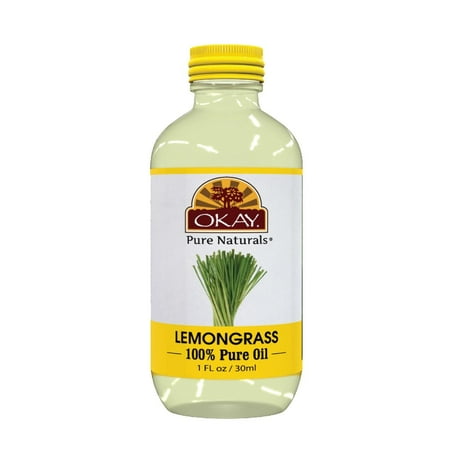 Okay Hair & Skin Oil 100% Pure Lemon Grass Oil 1oz,Pack of 2