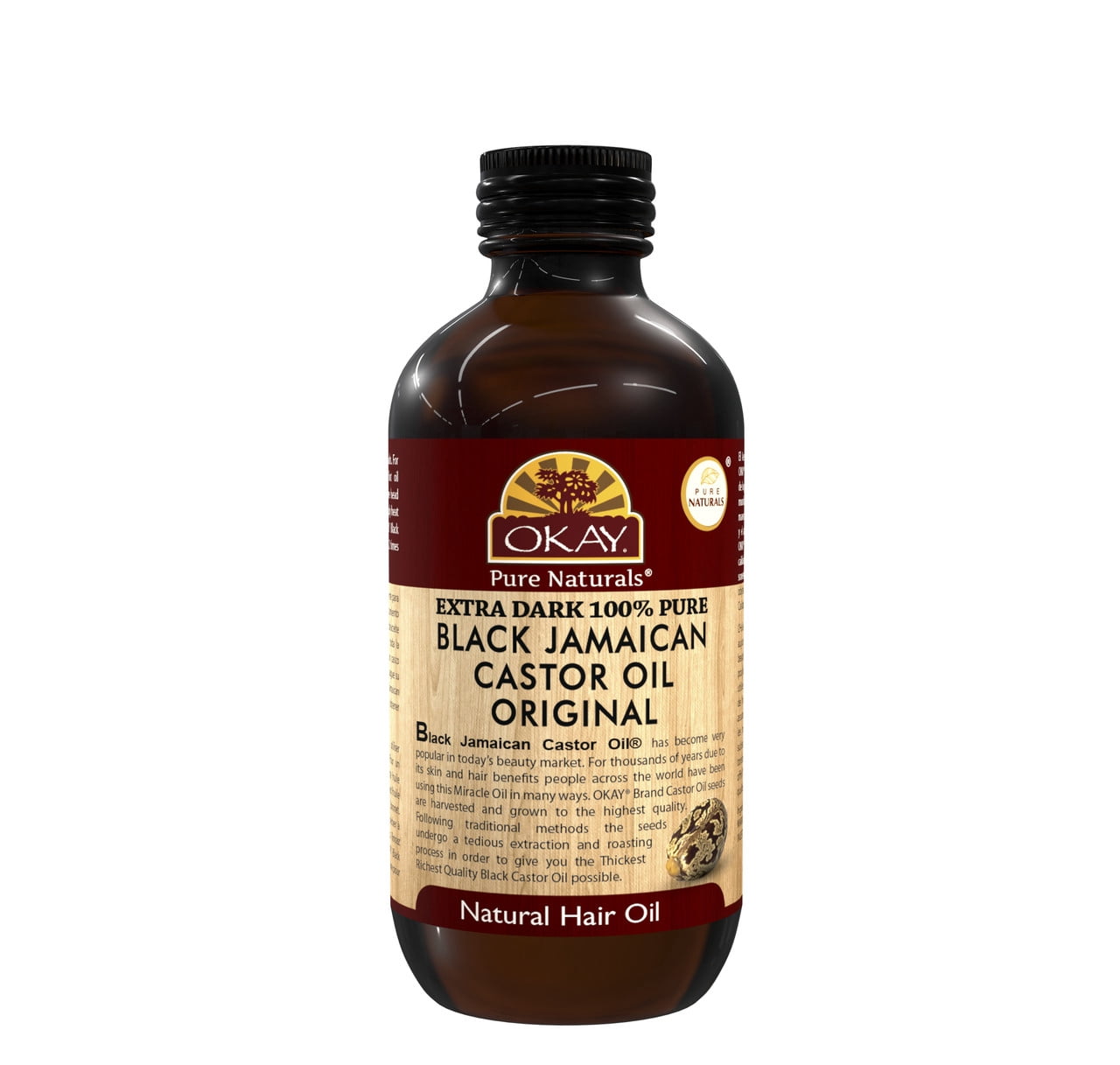 OKAY Pure Naturals Xtra Dark Black Jamaican Castor Oil - 4 oz / 118 ml