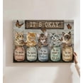 thumbnail image 1 of It's Okay Kittens Self-Love Canvas Wall Art, Cute Cat Decor, Inspirational Self-Care Quote Artwork For Bedroom, Nursery, Bathroom, Ready To Hang 16*24inch(40*60cm), 1 of 6