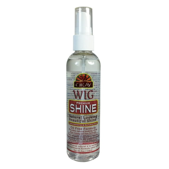 Okay Premium Wig Shine For Synthetic & Natural Hair "Oil Free" 4 Oz., Pack of 3