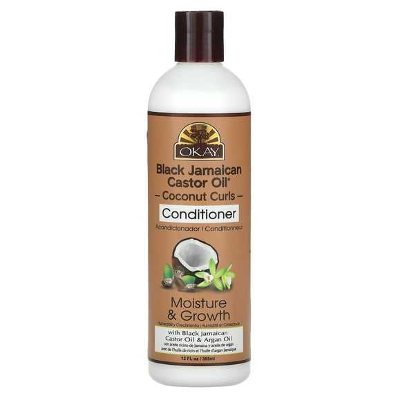 Okay Pure Naturals Black Jamaican Castor Oil, Coconut Curls, Conditioner, 12 fl oz (355 ml)