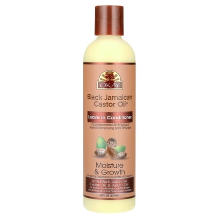 OKAY Black Jamaican Leave-In Conditioner - 8oz for Stronger, Hydrated, and Healthy Hair
