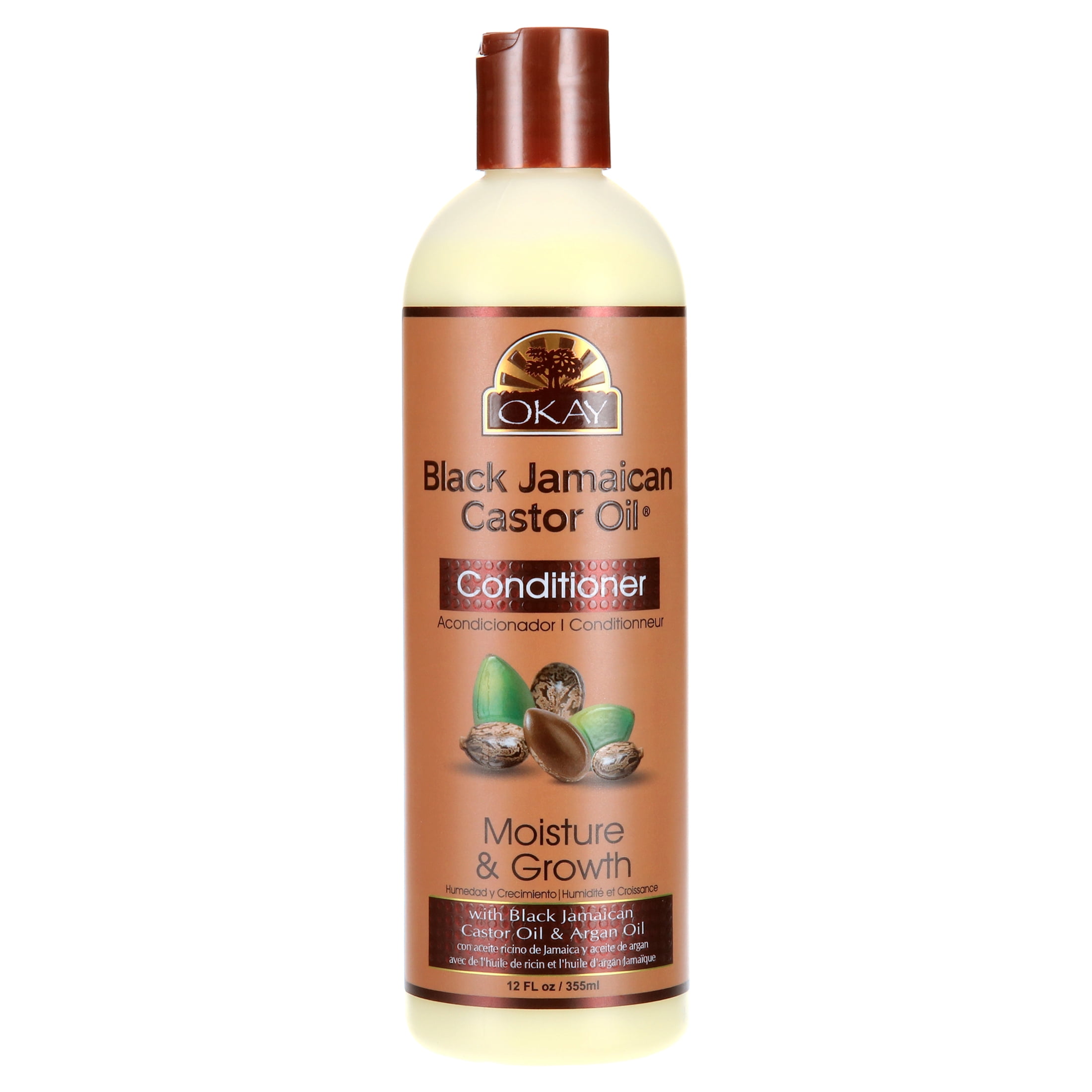 Okay Pure Naturals Black Jamaican Castor Oil Moisture Growth Conditioner for Hair Growth and Hydration, 12oz