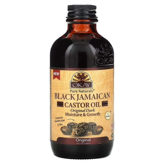 Okay Pure Naturals Black Jamaican Castor Oil, Original Dark, 4 fl oz (118 ml)