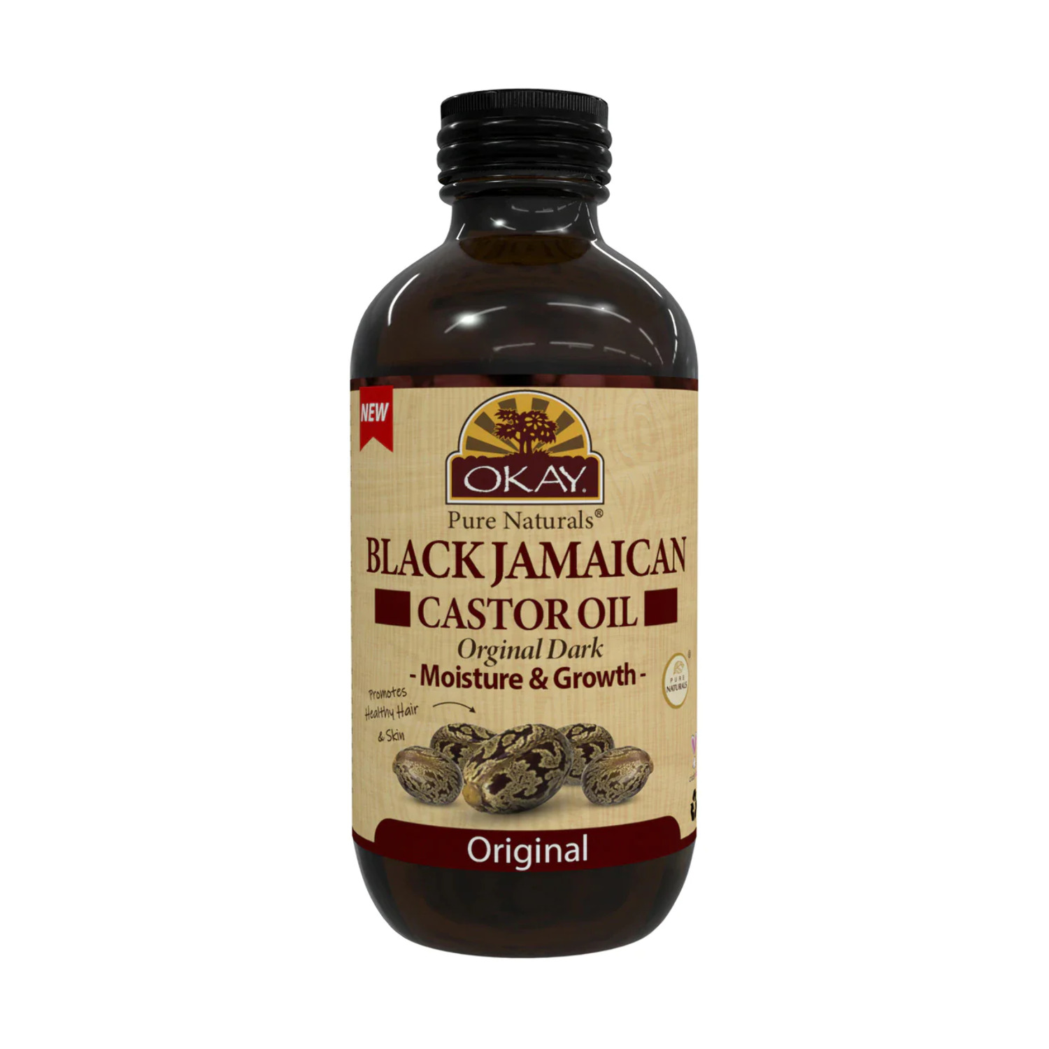 Okay Pure Naturals Black Jamaican Castor Oil, Original Dark, 4 fl oz ...