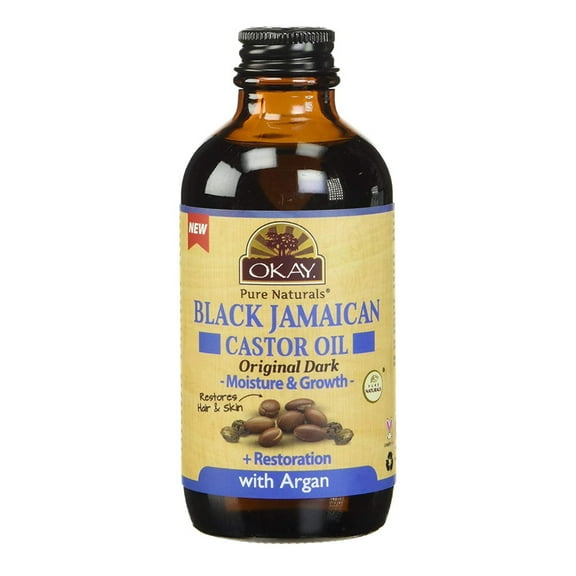 Okay Pure Naturals Black Jamaican Castor Oil With Argan, Original Dark, 4 fl oz (118 ml)