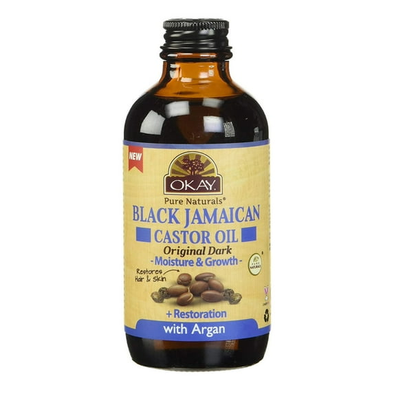 OKAY Pure Naturals Black Jamaican Castor Oil with Argan - 4 oz / 118 ml