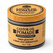 OKAY Men Castor Oil Beard & Hair Pomade, All-Day Hold Styling Pomade for Beard & Hair, Adds Shine & Definition, Silicone & Paraben Free, For All Hair Types, 4 oz