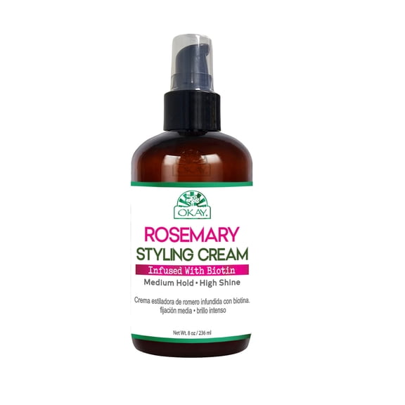 OKAY Rosemary Styling Cream with Biotin 8 oz – Hair Styling Cream for Medium Hold, High Shine, Frizz Control & Stronger Hair