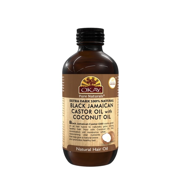 OKAY Pure Naturals Xtra Dark Black Jamaican Castor Oil with Coconut - 4 oz / 118 ml