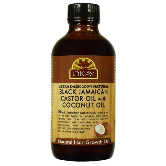 Okay Xtra Dark Black Jamaican Castor Oil With Coconut Oil, 4 Oz