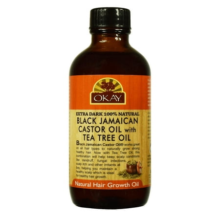 Okay Xtra Dark Black Jamaican Castor Oil With Tea Tree Oil, 4 Oz
