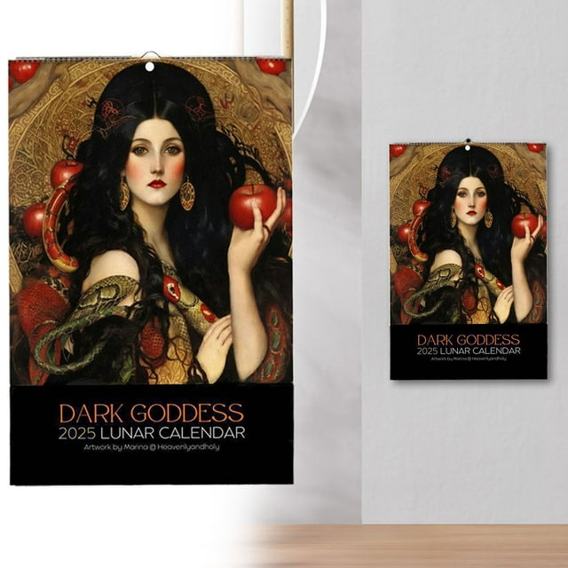 Okaydehi Calendar 2025 Dark Calendar Moon Phase Wall Calendar 12 Month