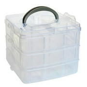 Okaydehi Home Storage Clear Plastic Craft Beads Jewellery Storage Organizer Tool Box Case Wh White
