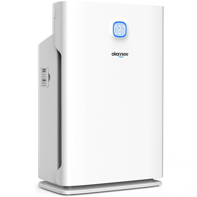 Okaysou AirMax10L Plus for Large Room, Smart PM2.5 Monitor H13 True HEPA with Washable Filter, 5-Stage Filtration System