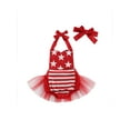thumbnail image 1 of Okbabeha 4th of July Baby Girl Outfits Toddler Fourth of July Romper Dress American Flag Strap Tulle Bodysuit Tutu Dress Summer Independence Day Clothes, 1 of 6