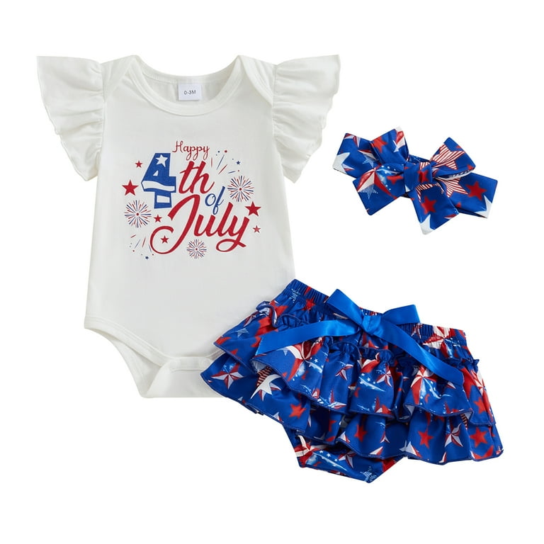 Okbabeha 4th Of July Baby Girl Outfit Newborn My First Fourth Of