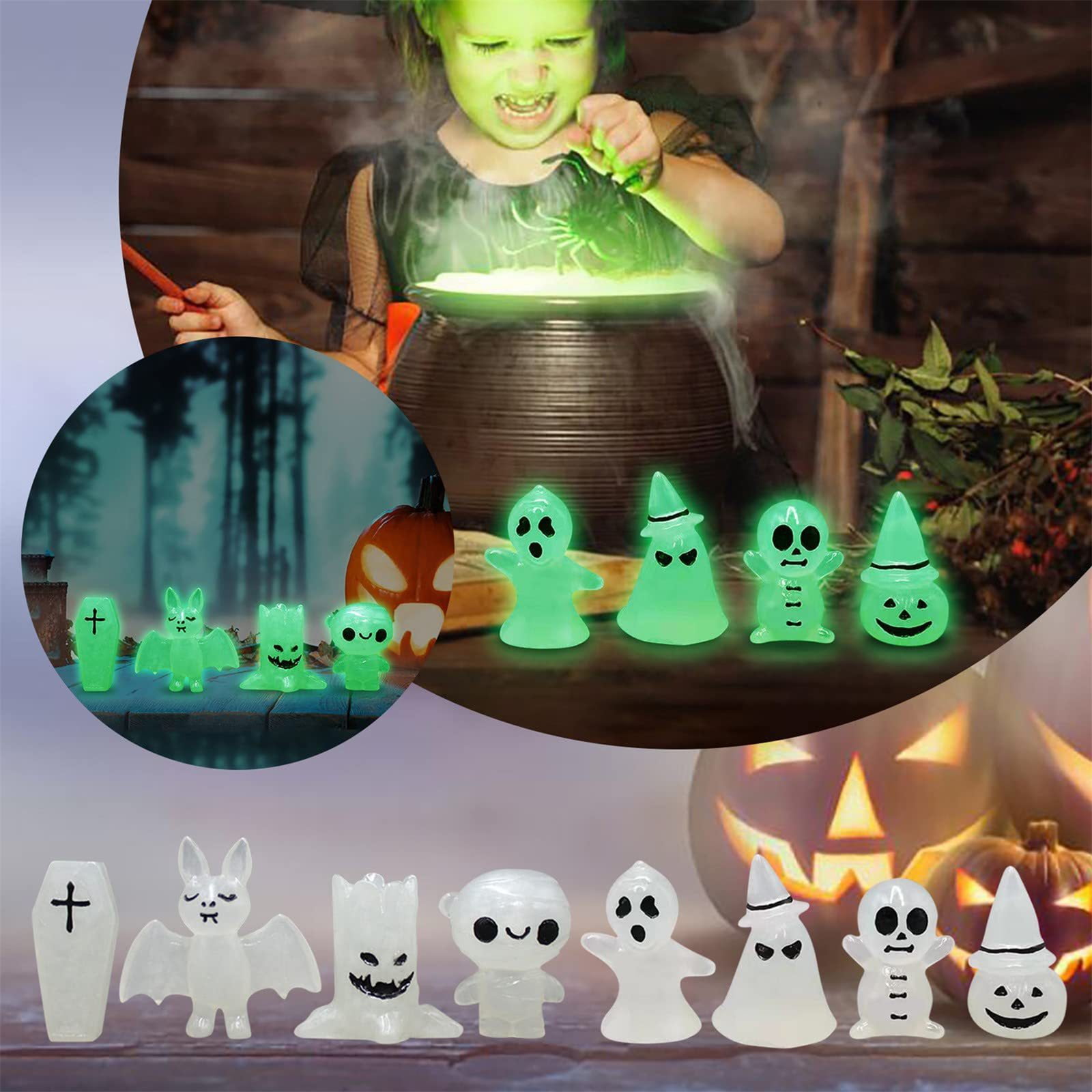 Ghost Luminous Blind Box 12 Stück - Leuchtende Geisterfiguren Halloween