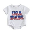 thumbnail image 1 of Okbabeha Baby Boy 4th Of July Outfit Fourth Of July Romper Short Sleeve Outfits Newborn Independence Day Clothes, 1 of 7