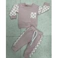 thumbnail image 1 of Okbabeha Baby Girl Clothes Fall Winter Outfits Long Sleeve Sweatsuit Checkboard Sweatshirt and Pants Toddler Infant Clothing, 1 of 8