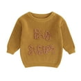 thumbnail image 1 of Okbabeha Baby Toddler Girl Boy Knit Sweater Letter Print Sweatshirt Big Sister Little Sister Matching Outfits Fall Winter Clothes, 1 of 7