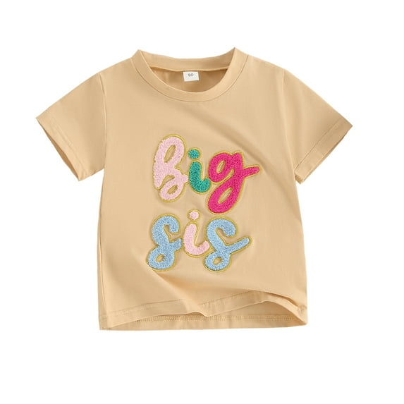 Okbabeha Baby and Toddler Girl Big Sister Little Sister Matching Outfits Short Sleeve T-shirts/Romper one-piece Summer Clothes