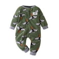 thumbnail image 1 of Okbabeha Fall Unisex Baby Girl Boy Zipper Romper Long Sleeve Crewneck Animal Print Zip-up Onesie Jumpsuit Playsuit Clothes, 1 of 7