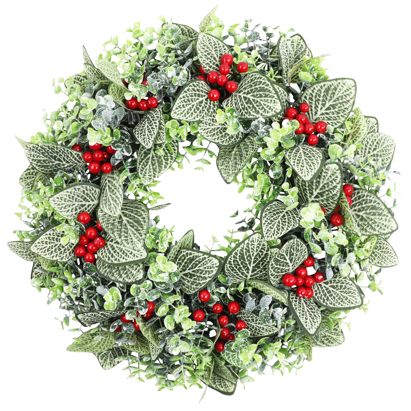 Okbabeha Green Wreath,Artificial Eucalyptus Leaves Wreath with Big ...