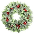 thumbnail image 1 of Okbabeha Green Wreath,Artificial Eucalyptus Leaves Wreath with Big Berries,Spring/Summer Greenery Wreath for Front Door Wall Window Decor-15”-20in, 1 of 5