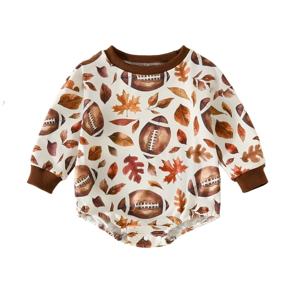 Okbabeha Halloween Baby Boy Girl Clothes Cute Pumpkin/turkey Sweatshirt Romper Oversized Onesie Top Fall Winter Outfits