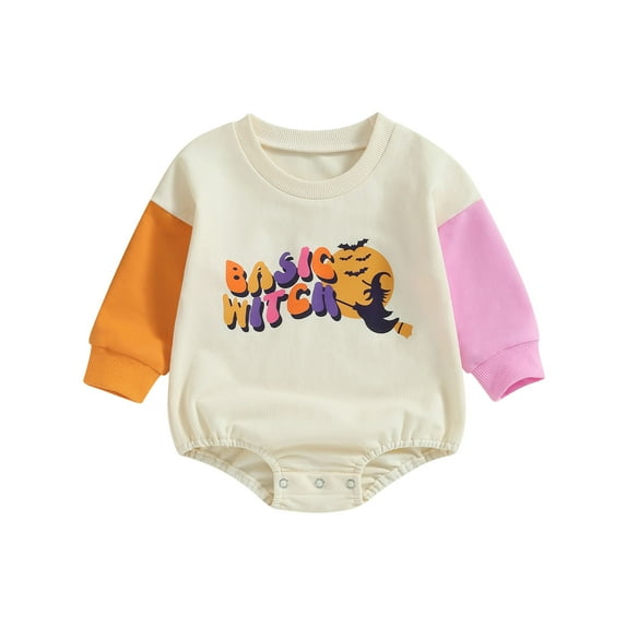 Okbabeha Halloween Baby Clothes Girl Boy Pumpkin Crewneck Sweatshirt Onesie Long Sleeve Tops Infant Fall Winter Outfits