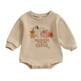 thumbnail image 1 of Okbabeha Infant Baby Boy Girl Sweatshirt Romper Bubble Long Sleeve Bodysuit Top Onesie Fall Halloween Thanksgiving Clothes, 1 of 7