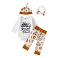 thumbnail image 1 of Okbabeha My First Halloween Baby Boy Girl Outfits Newborn Infant Cutest Pumpkin Romper Oneise Pants Hat Halloween Clothes Set, 1 of 7