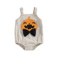 thumbnail image 1 of Okbabeha My First Halloween Baby Girl Boy Outfit Cute Pumpkin Romper Onesie Corduroy Overalls Halloween Baby Clothes, 1 of 7