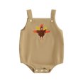 thumbnail image 1 of Okbabeha My First Thanksgiving Baby Outfit Boy Girl Newborn Turkey Onesie Sleeveless Corduroy Overall Romper Fall Clothes, 1 of 7
