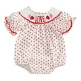 thumbnail image 1 of Okbabeha My First Valentine’s Day Baby Girl Outfit Newborn Heart Smocked Bubble Romper Bodysuit, 1 of 1