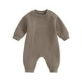 thumbnail image 1 of Okbabeha Newborn Baby Boy Fall Winter Onesie 0 3 6 9 12 18Months Warm Fleece Long Sleeve Bubble Romper Jumpsuit Outfits, 1 of 7