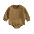 thumbnail image 1 of Okbabeha Newborn Baby Boy Warm Sweatshirt Bubble Romper Crewneck Long Sleeve Fleece Sweater Onesie Winter Outfit Clothes, 1 of 7