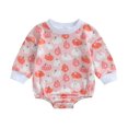 thumbnail image 1 of Okbabeha Newborn Baby Girl Boy Halloween Outfit Pumpkin Sweatshirt Oversized Bubble Romper Onesie Infant Fall Clothes, 1 of 7