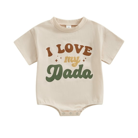 Okbabeha Newborn Baby Girls Clothes Daddy Saying Romper Short Sleeve Letters Bodysuit Summer Infant Daddy Girls Baby Outfit