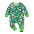 thumbnail image 1 of Okbabeha St Patricks Day Outfit Newborn Baby Boy Girl Shamrock Waffle Romper Lucky Clover Onesie Jumpsuit One Piece Clothes, 1 of 7