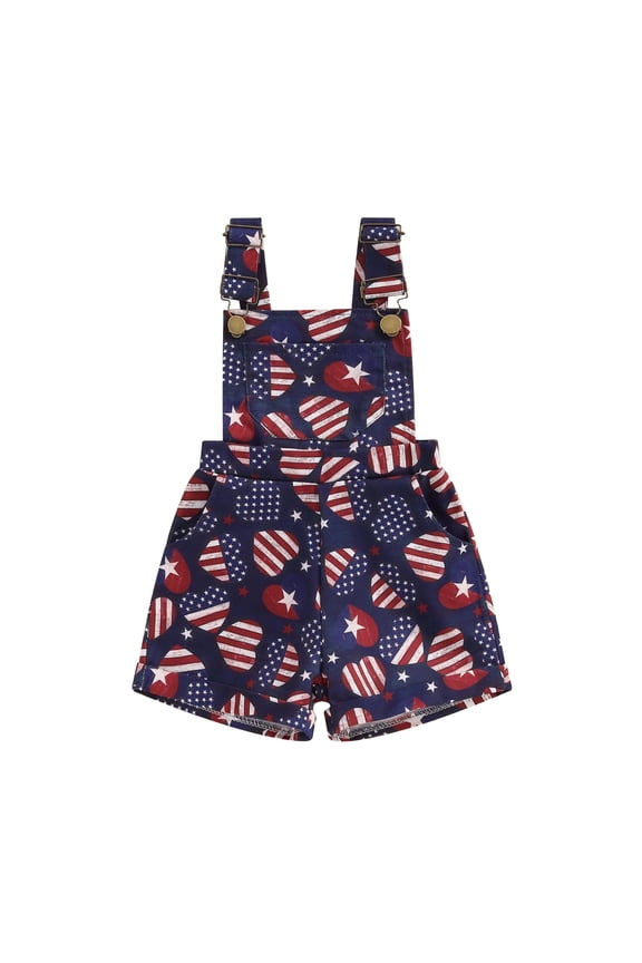 Toddler 4th of July Outfit Little Girls Boys Overalls Shorts Independence Day Clothes Kids Fourth of July Clothing