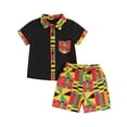 thumbnail image 1 of Okbabeha Toddler Baby Boy African Outfits Clothes Kente Dashiki Ankara Button Down Shirt+Shorts Summer Clothing, 1 of 7