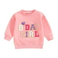 thumbnail image 1 of Okbabeha Toddler Baby Girl Birthday Outfit Embroidery Sweatshirt Crewneck Long Sleeve Pullover Shirt Spring Fall Clothes, 1 of 7