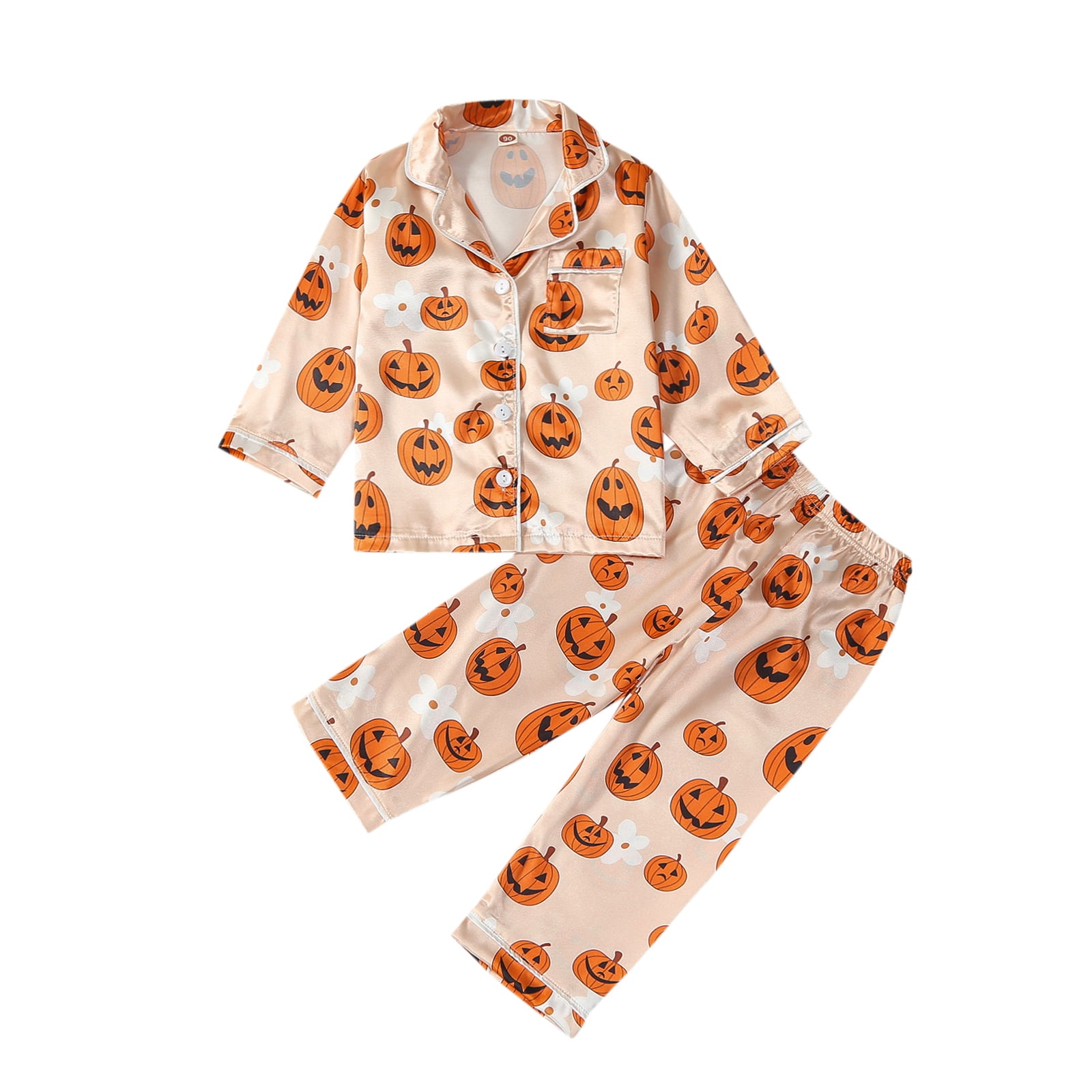 Okbabeha Toddler Baby Girl Boy Halloween Pajamas Cute Pumpkin Long ...