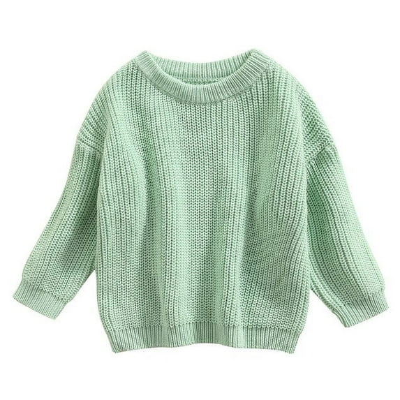 Okbabeha Toddler Baby Girl Boy Sweaters Knit Long Sleeve Crewneck Warm Pullover Sweatshirt Fall Winter Clothes 0-5T