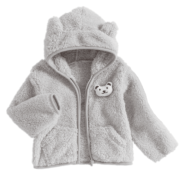 Okbabeha Toddler Baby Girl Boy Winter Outfit Clothes Fleece Coat Jacket Cardigan Fuzzy Thick Warm Sweater Top Shacket Outerwear