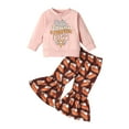 thumbnail image 1 of Okbabeha Toddler Baby Girl Thanksgiving Clothes Letter Print Crewneck Sweatshirt Tops Pumpkin Pie Flare Pants Cute Outfit, 1 of 7