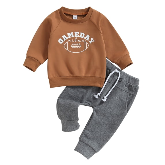 Okbabeha Toddler Infant Baby Boy Fall Clothes Color Block Long Sleeve Sweatshirt Top and Pants Sweatsuit Outfit Clothing Set